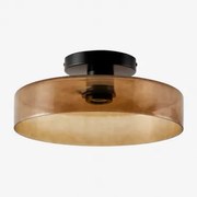 Jaxal Glazen Plafondlamp Gerookt Bruin & Ø35 Cm - Sklum