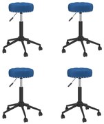 vidaXL Eetkamerstoelen draaibaar 4 st fluweel blauw