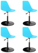 vidaXL Eetkamerstoelen draaibaar 4 st PP blauw