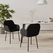 vidaXL Eetkamerstoelen 2 st fluweel zwart