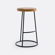 Barkruk in iepenhout H66 cm, Iska