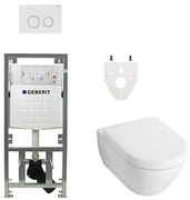 Villeroy Boch Subway 2.0 DirectFlush Toiletset - geberit reservoir - softclose - bedieningsplaat sigma20 - wit 0701131/0124060/ga26028/sw53743/