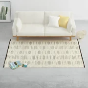 vidaXL Vloerkleed handgeweven 160x230 cm wol wit en zwart