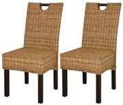 vidaXL Eetkamerstoelen Kubu 2 stuks rattan mangohout