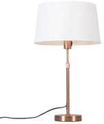 Tafellamp koper met kap wit 35 cm verstelbaar - Parte Modern E27 rond Binnenverlichting Lamp