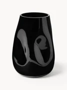 Mondgeblazen glazen vaas Obsidian, H 26 cm