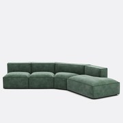 4-delige rechte fluwelen bank Seven