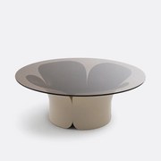 Tulpvormige salontafel in ijzer en glas Tessen