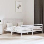 vidaXL Bedframe massief hout wit 180x200 cm 6FT Super King