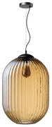 ETH Glamm Amber Sfeervolle Hanglamp Ribbel Amberglas 40 Cm