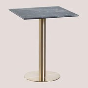 Cosmopolitan Vierkante Marmeren Bartafel Groen Marmer & ↔︎ 60 Cm & Champagne Goud - Sklum