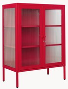 Metalen vitrinekast The Mixer met geribbeld glas