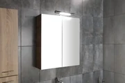 Aqualine Vega spiegelkast 60x70x18cm 2 deuren eiken