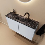 Mondiaz Ture DLux toiletmeubel 80cm clay met wastafel lava midden met kraangat