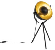 Tafellamp zwart met goud 63,3 cm tripod verstelbaar - Magnax Industriele / Industrie / Industrial E27 rond Binnenverlichting Lamp