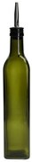 Olie/azijnfles, groen glas, vierkant,  500 ml