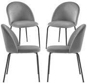 Set 4 Stoelen Zwart Dalnia Fluweel