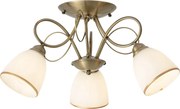 Klassieke plafondlamp brons met opaal glas 3-lichts - Katarina