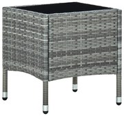 vidaXL Tuintafel 40x40x45 cm poly rattan grijs