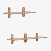 Set Van 2 Houten Wandplanken Veleta Mangohout - Sklum