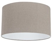 Stoffen Katoenen lampenkap taupe met witte binnenkant 35/35/20 Modern rond