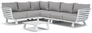 Hoek loungeset 5 personen Aluminium Wit  Lifestyle Garden Furniture Santika Sovita