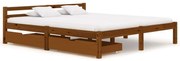 vidaXL Bedframe met 2 lades massief grenenhout honingbruin 160x200 cm