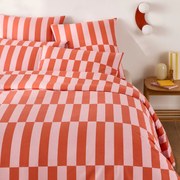 Dekbedovertrek 50% gerecycled katoen, Tabaka rood