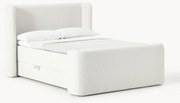 Bouclé boxspring bed Perla met opbergruimte