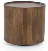 Eleonora Zayn Ronde Bijzettafel Bruin Hout - 45 X 45cm.