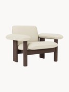 Wollen loungefauteuil Brasilia van eikenhout