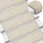 vidaXL Trapmatten zelfklevend 15 st sisal-look 65x25 cm beige