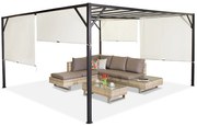 Metalen terraspergola Santorini 4 x 4m crème Garden Point