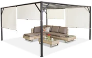 Metalen terraspergola Santorini 4 x 4m crème Garden Point