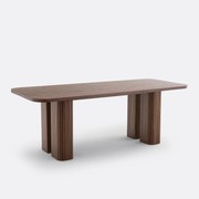 Rechthoekige eettafel, eiken en grenenfineer, 6 tot 8 couverts, LATTI