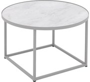 Goossens Salontafel Livia rond, hpl roze, modern design, 61 x 35 x 61 cm