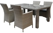 Capri Bergamo dining tuinset 180x100xH76 cm 5-delig grijs