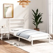 vidaXL Bedframe massief hout wit 90x190 cm 3FT Single