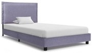 vidaXL Bedframe stof lichtgrijs 90x200 cm