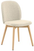 Eetkamerstoel Met Houten Poten Creme Boucle
