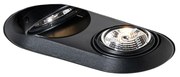 Afgeronde inbouwspot zwart GU10 70mm 2-lichts - Hubs Modern GU10 ovaal Binnenverlichting Lamp
