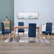 vidaXL Eetkamerstoelen 4 st stof blauw