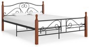 vidaXL Bedframe metaal zwart 140x200 cm