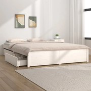 vidaXL Bedframe met lades wit 135x190 cm 4FT6 Double