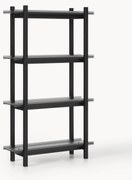 Grote eikenhouten wandrek Alex met glazen planken