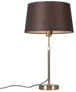 Tafellamp goud/messing met kap bruin 35 cm verstelbaar - Parte Modern E27 rond Binnenverlichting Lamp