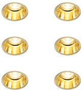 Set van 6 Moderne inbouwspot goud - Dept