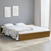 vidaXL Bedframe massief hout honingbruin 135x190 cm 4FT6 Double