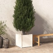 vidaXL Plantenbak 50x50x50 cm massief grenenhout wit