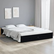 vidaXL Bedframe massief hout zwart 120x200 cm